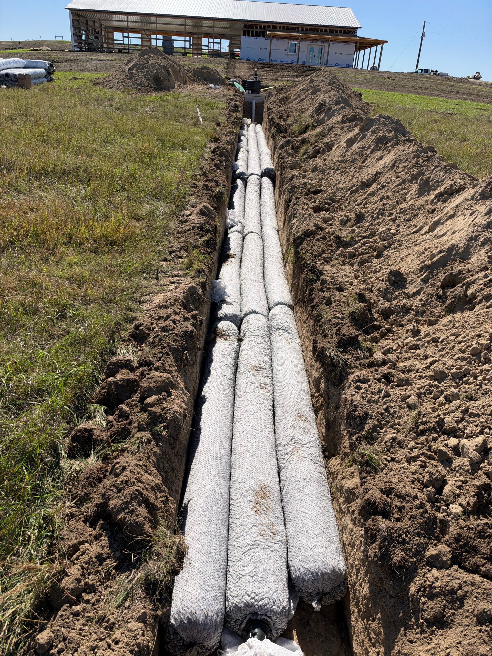 Septic system trench work